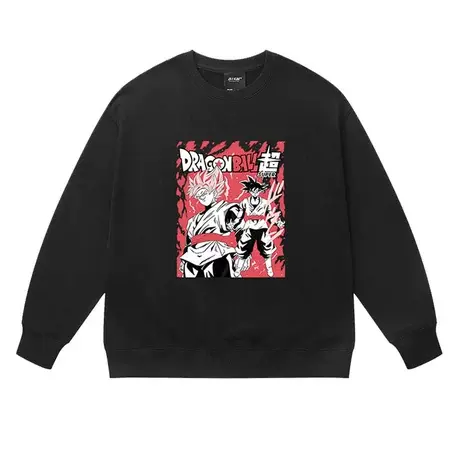 日系卡通七龙珠动漫联名圆领卫衣男女潮牌运动青少年宽松套头卫衣图片
