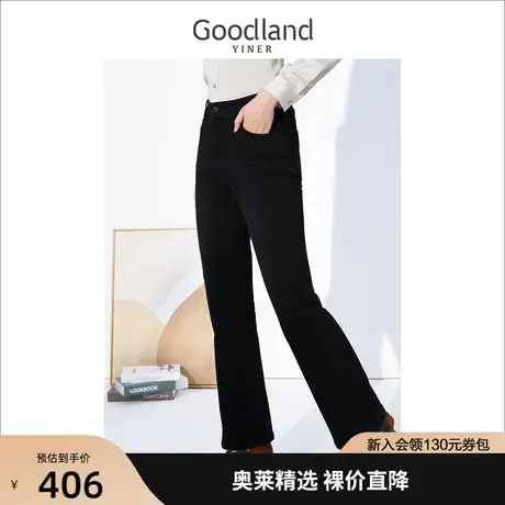 音儿美地女装2022冬季新款高腰阔腿直筒发热蓄热牛仔裤商品大图