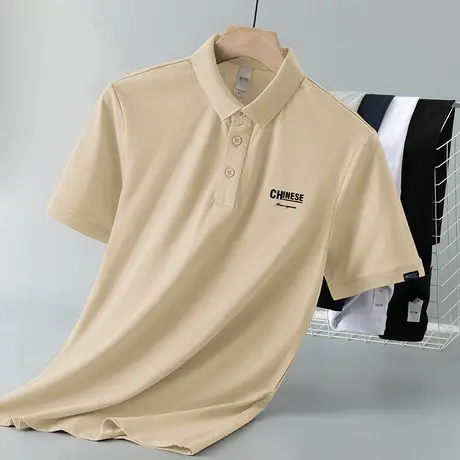 男士短袖polo衫保罗翻领t恤潮牌潮流冰丝凉感夏季半袖有领上衣服商品大图