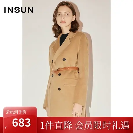 [自然环保]恩裳COVER秋季100%绵羊毛一手长毛呢外套女商品大图