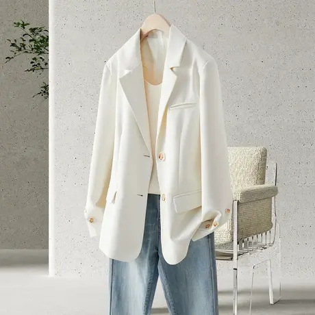 时尚气质西装上衣外套2023年春季新款女士简约宽松显瘦上班族上衣图片