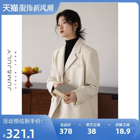 嘉茱莉2025春季新款小个子西装外套女薄款设计感西服裙西装套装商品大图