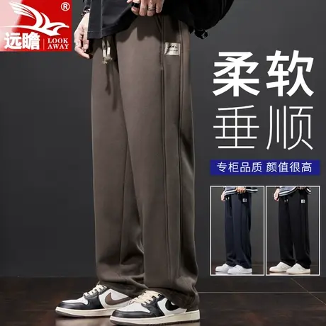 秋季运动卫裤男士宽松直筒2023春秋新款潮牌百搭阔腿休闲裤子男款商品大图