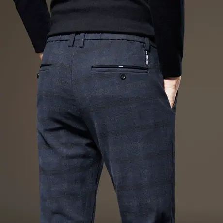 格子休闲长裤男商务英伦风格男裤子上班工作春季春秋款春装秋冬季商品大图