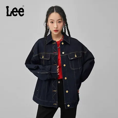Lee商场同款24春季新品Oversize中国结清水洗女长袖牛仔夹克外套图片