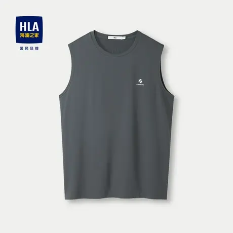 HLA/海澜之家吸湿速干休闲背心24春夏新款清爽透气圆领无袖上衣男商品大图