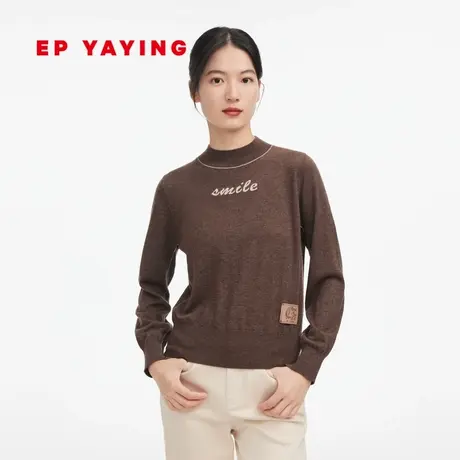 EP YAYING雅莹女装 牦牛绒半高领提花针织衫 商场同款9529A商品大图
