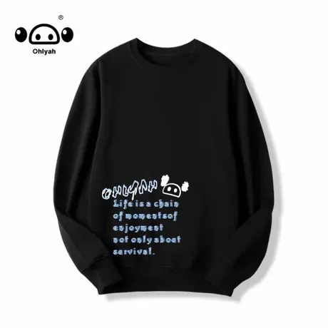 2023中性风秋季新款情侣圆领宽松学生日系卫衣女工作服印字logo商品大图