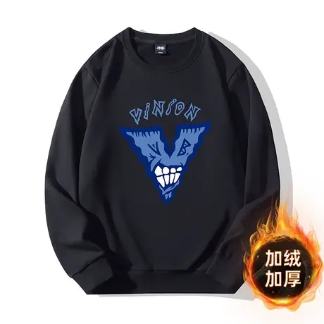 伟臣潮流大码男装圆领卫衣男胖子加肥加大宽松加绒加厚冬季打底衫商品大图