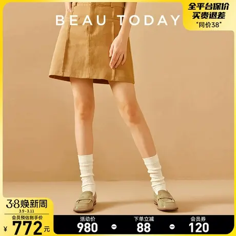 BeauToday厚底乐福鞋女新款2024英伦小皮鞋女春季粗跟单鞋女平底商品大图