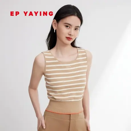 EP YAYING雅莹女装 短款收腰条纹背心内搭针织 2024春装新款9020A图片