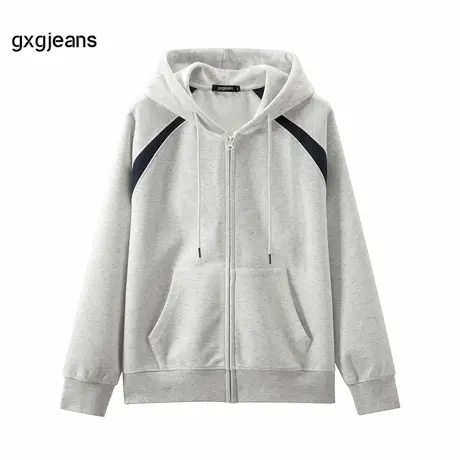 gxg.jeans男装 美式拼接连帽卫衣宽松休闲外套 25年春新品图片