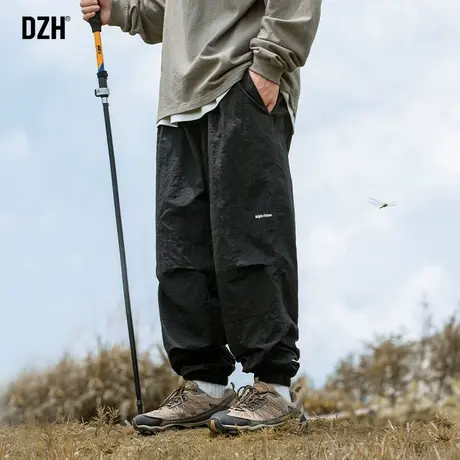 男士户外束脚工装裤男秋季宽松2023新款登山冲锋裤宽松运动裤男款商品大图