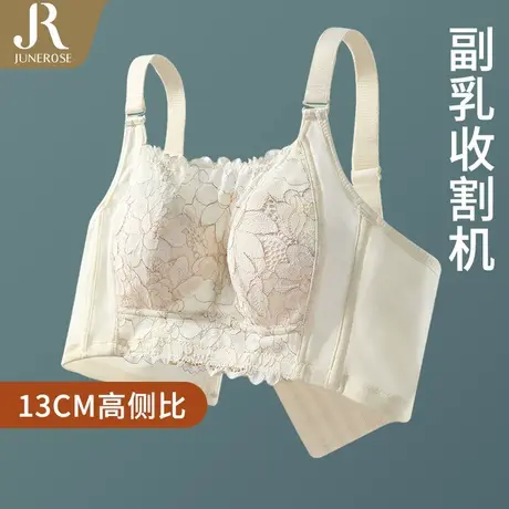 六月玫瑰防走光大胸显小内衣女夏季收副乳无钢圈大码内衣文胸女商品大图