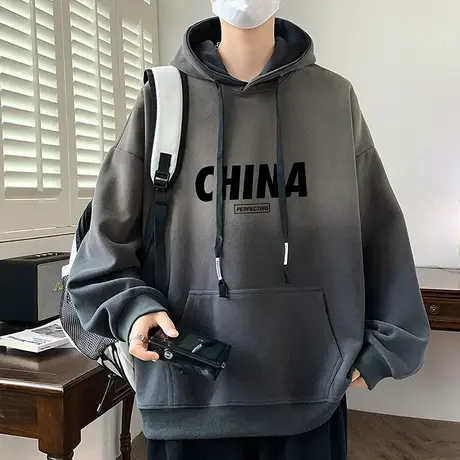 青少年连帽卫衣男士2025春秋新款潮牌痞帅大童初高中学生潮流外套图片