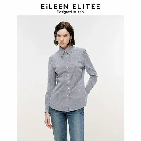 朗姿欧洲EiLEEN ELITEE2024年冬季新款衬衣棉质休闲长袖气质衬衫商品大图
