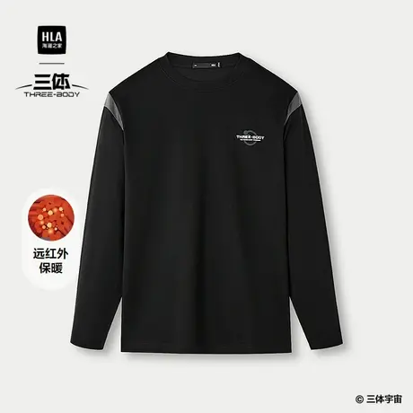 HLA/海澜之家三体·超级符号系列长袖T恤25春秋新圆领保暖印花男商品大图