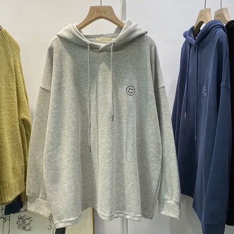 ins超火薄款卫衣女春秋2022年新款宽松潮韩版chic港味上衣服外套商品大图