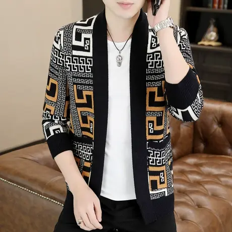 潮牌设计感开衫针织男士春秋季潮流休闲毛衣外套ins帅气秋装上衣图片