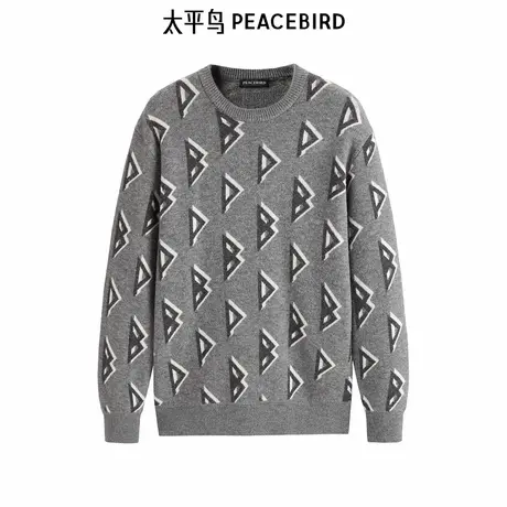 太平鸟男装休闲毛衣满版印花时尚毛套衫 B1EBD4528图片