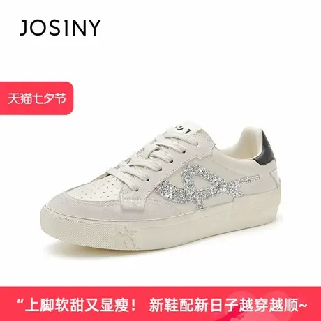 卓诗尼鞋子女2024年秋季新款时尚休闲轻便女鞋秋冬平底休闲板鞋商品大图