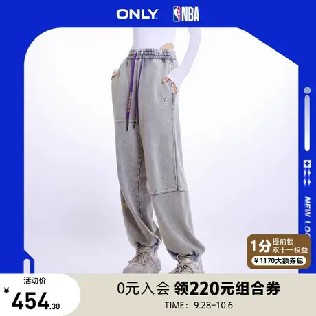 ONLY奥莱夏季新款NBA联名款宽松直筒印花长款休闲裤女商品大图