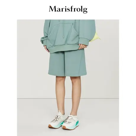 【质感休闲系列】玛丝菲尔休闲裤春新款纯棉高腰a字运动裤女商品大图