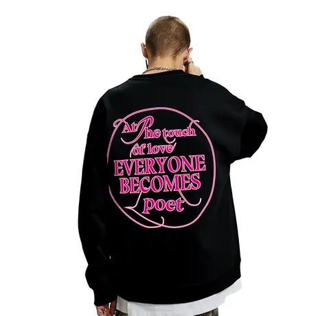 Nuthink美式加绒加厚无帽卫衣男字母潮牌420g重磅宽松上衣春季潮商品大图