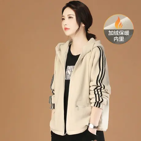 韩潮袭人韩系连帽拼接摇粒绒短外套女2023冬装新款冲锋衣棒球服厚商品大图