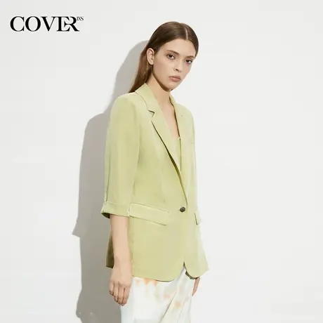 COVER夏季桑蚕丝混纺弹力西装外套图片