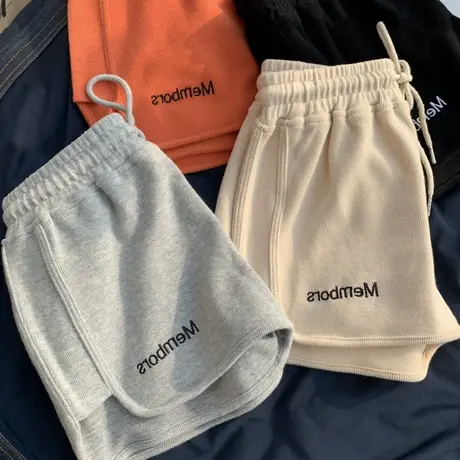 灰色休闲短裤女超高腰阔腿2021年新款夏季韩版宽松显瘦外穿超短裤图片