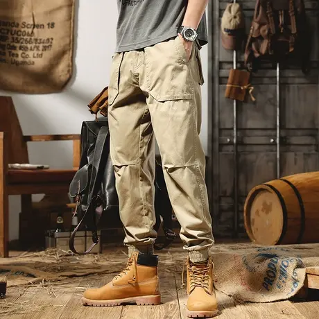 工装裤男夏季薄款宽松束脚哈伦裤ins潮牌男士休闲长裤子潮流百搭商品大图