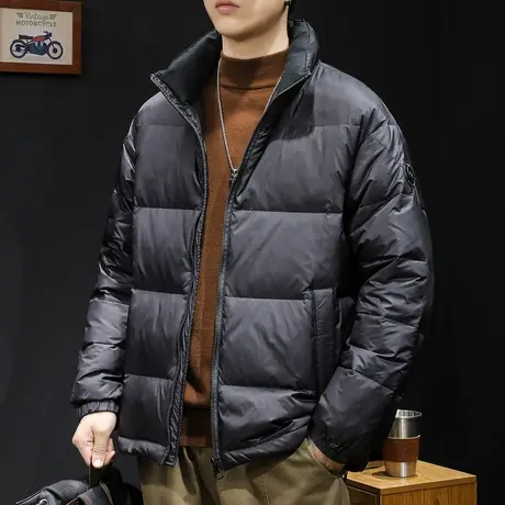 轻薄保暖立领羽绒服男冬季2023新款潮牌大码男士外套加肥加大鸭绒图片