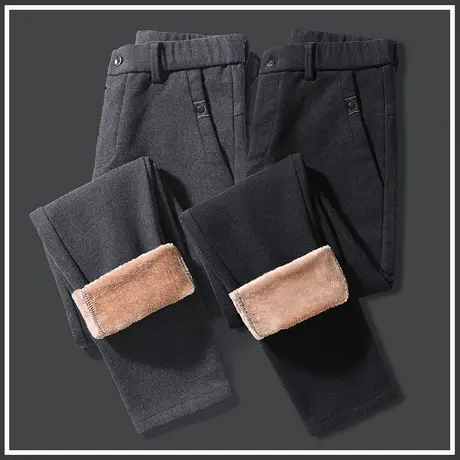 秋冬季加绒加厚羊羔绒裤子男裤休闲裤2023新款西裤保暖外穿加棉裤商品大图