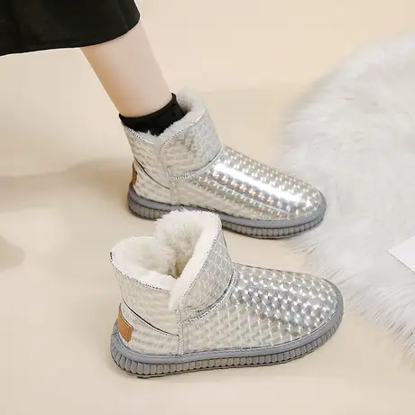 皮毛一体雪地靴女2023年新款冬季加绒加厚雪地棉鞋女款防水短靴子图片