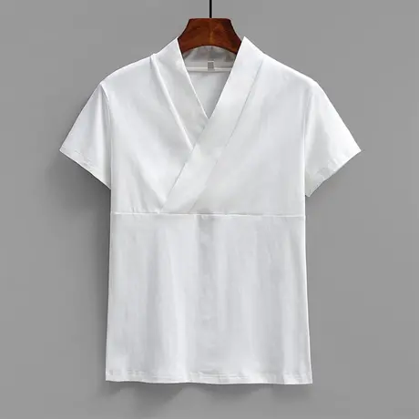 改良汉服交领短袖上衣女轻国风中式打底衫夏图片