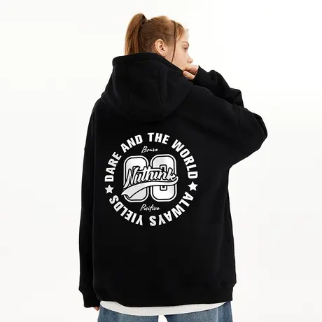 Nuthink美式潮流宽松连帽卫衣男潮ins中性风宽松大码情侣外套冬季商品大图