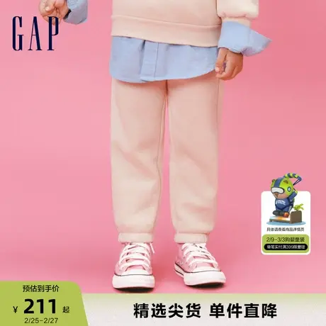 【小猪佩奇联名】Gap女幼童春秋卫裤儿童装洋气运动束脚裤847105商品大图