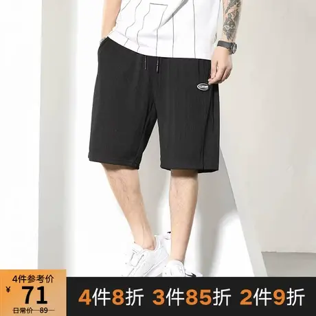 GxxH大码休闲裤男装加肥加大宽松休闲运动裤透气薄款束脚冰丝短裤商品大图