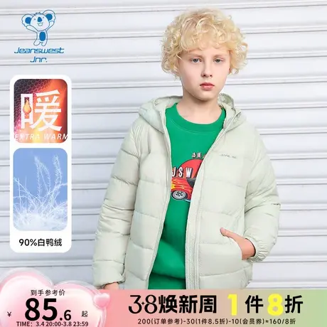 DT真维斯男女童同款连帽外套2023冬季新款中大童保暖羽绒服儿童潮图片