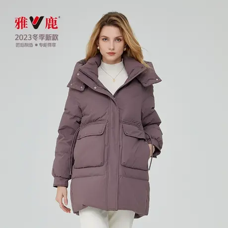 V/雅鹿2024新款反季羽绒服女宽松休闲韩版女士连帽保暖外套图片