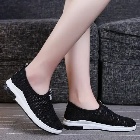 春夏网鞋女平跟孕妇鞋软底休闲鞋透气女鞋潮流跑步鞋懒人套开车鞋商品大图