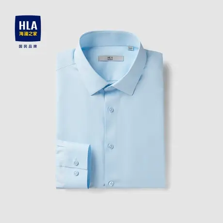 【吸湿速干】HLA/海澜之家长袖衬衫2023秋季新纯色商务修身衬衣男图片