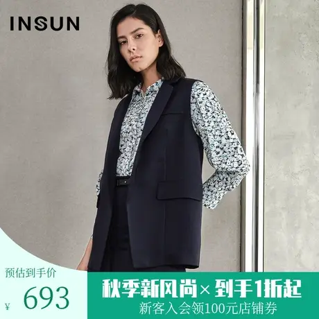 恩裳商场同款夏季通勤时尚无袖宽松直筒马甲外套女图片