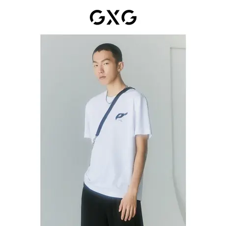 GXG男装 2022年夏季新品商场同款迷幻渐变系列圆领短袖T恤商品大图