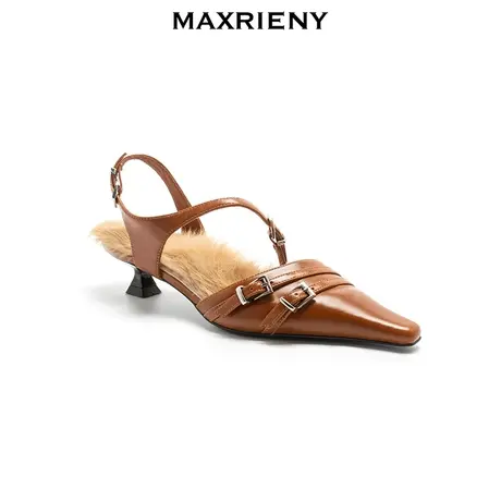 MAXRIENY精致轻奢感皮鞋秋冬新款女鞋高级气质感图片