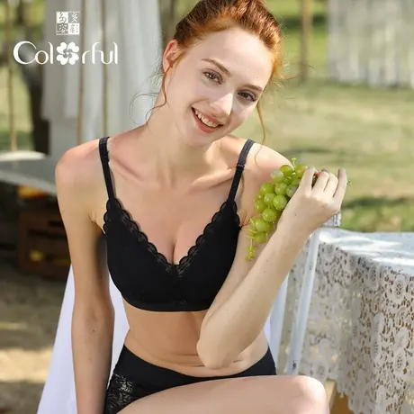 Colorful/多彩多姿内衣女无钢圈薄杯聚拢上托舒适乳胶文胸C6898商品大图