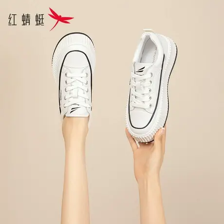红蜻蜓女鞋新款2023春夏爆款鞋子小白鞋厚底松糕饼干鞋平底板鞋女图片
