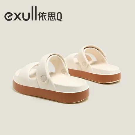 exull/依思Q厚底凉鞋女款2023年新款平底防滑百搭不累脚凉拖鞋夏图片
