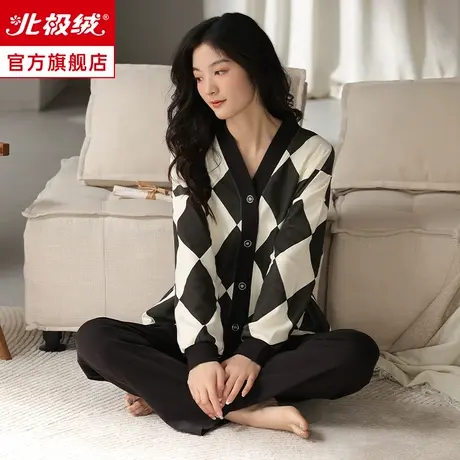 长袖睡衣女春秋款纯棉大码少女甜美可外穿夏季全棉家居服两件套装商品大图